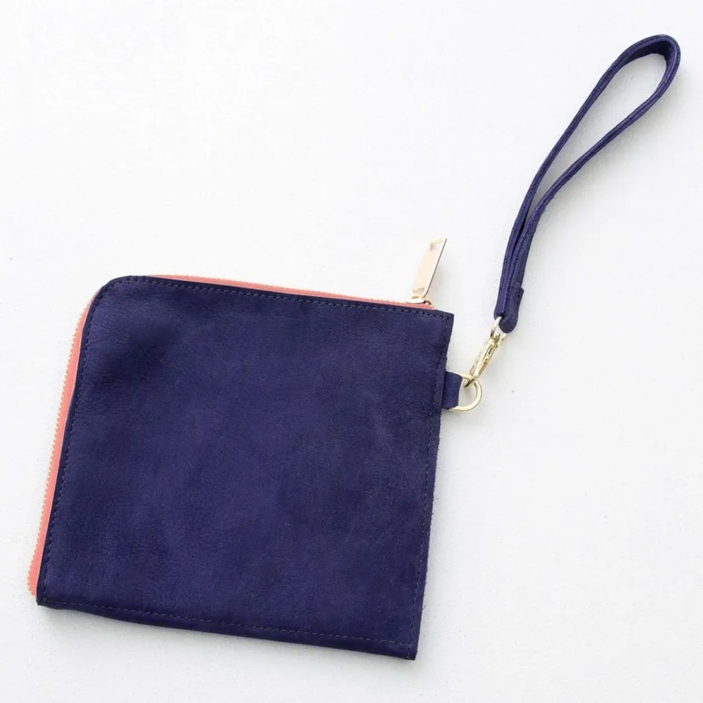 Noonday Amazement pouch - Elegant Navy Blue Wristlet Clutch